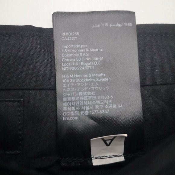 H&M Regular Fit Men's Size 36R Black Straight Legs Lightweight Pants - Picture 5 of 10